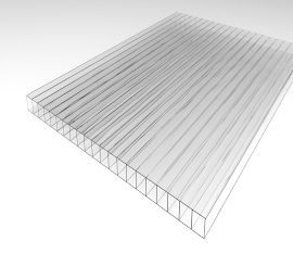 Transparentes Doppelsteg-Polycarbonat 10 mm mit UV-Filter