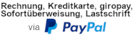Verschiedene Zahlungsarten über PayPal