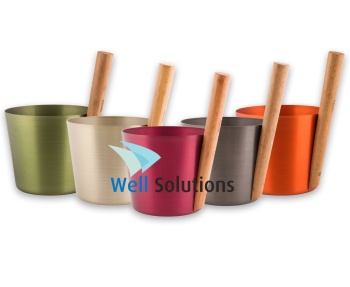 Well Solutions designed by Rento Kübel Aluminium mit Bambusgriff Birkengrün