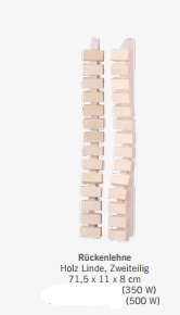 Infrarotstrahler Rückenlehne ergonomisch zweiteilig