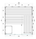Saunakabine Alaska View mit Glasfront 208 L x 206 B x 202 H cm | Massivholz Sauna