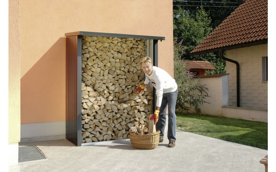 Biohort Brennholzlager WoodStock dunkelgrau- metallic 150