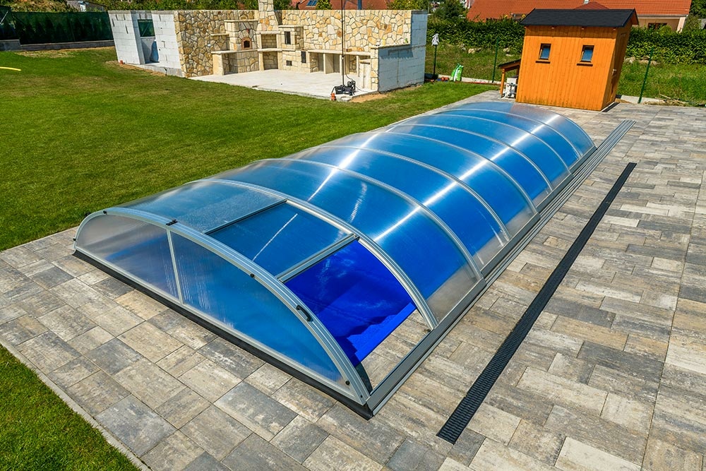 Poolüberdachung Klassik Side 2 Elox - 4,60 x 3,20 x 1,08 m