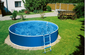 Stahlwandpool Azuro 300 Blau/Weiß mit Ausstanzung...