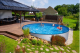 Stahlwandpool Azuro 300 Blau/Weiß mit Ausstanzung rund 3,60 x 0,90