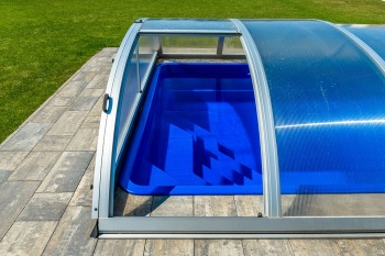 Poolüberdachung Kompakt 3-330 | 10 mm | Elox | Seitentür
