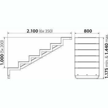 Pooltreppe Eleganz 80 cm Kurz