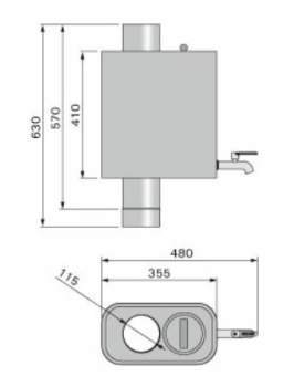 Harvia Rohrförmiger Wasserbehälter Wassererhitzer WP220ST