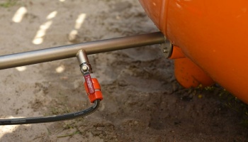 Dutchtub Original in Orange, Hottub holzbefeuert, inkl. Zubehör