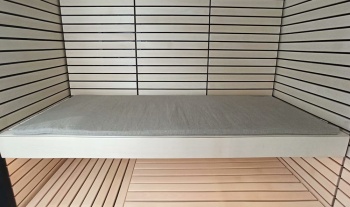 Sauna Liegematte gepolstert Sitzkissen aus Naturleinen 120 x 60 cm, deutsche Handarbeit