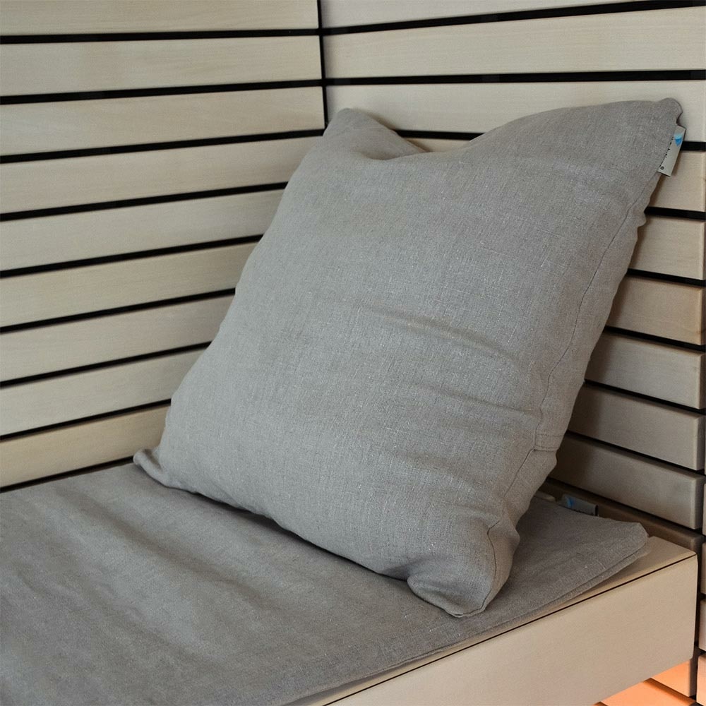 Silmanus Bezug für Saunakissen 60x60 | Naturleinen | Handmade in Germany