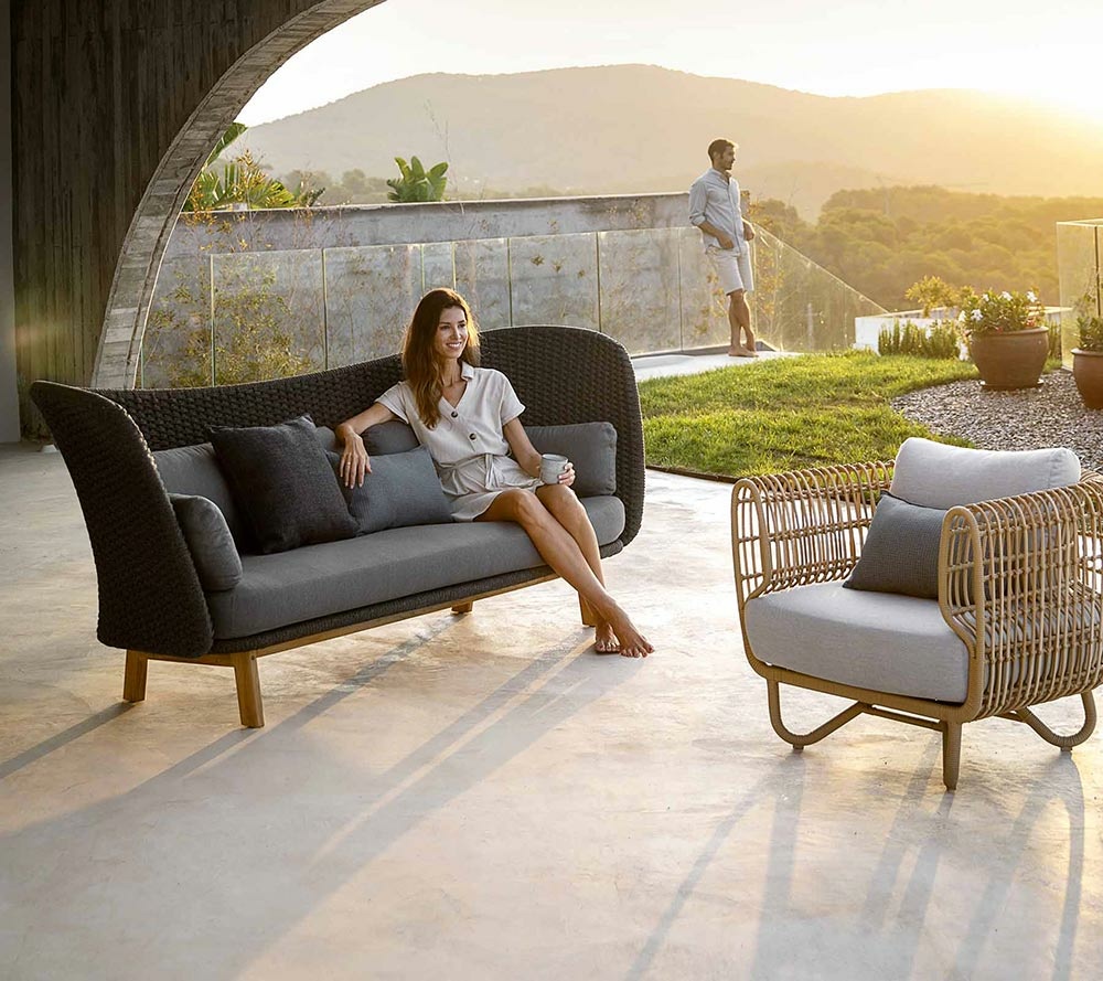 Designer 3-Sitzer Sofa Peacock Wing