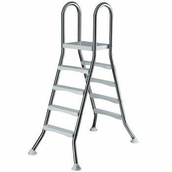 Hochbecken Leiter 150/150 cm aus Edelstahl V2A, 5-stufig...