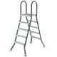 Hochbecken Leiter 150/150 cm aus Edelstahl V2A, 5-stufig beidseitig