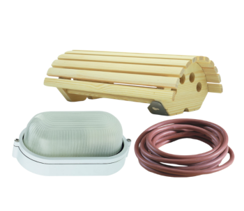 Saunalampe Set Lampenschirm - Saunalampe - Silikonkabel