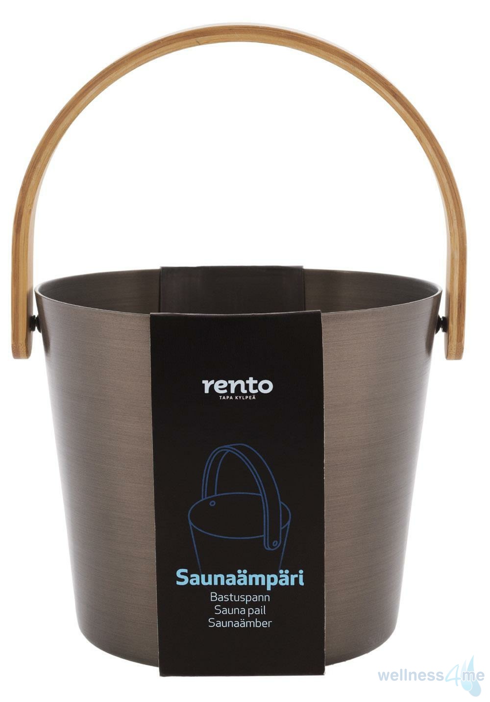 Rento Saunaeimer Aluminium mit Bambusgriff Champagner 