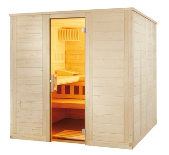 Massivholzsauna Saunakabine Wellfun Corner oder Gerade