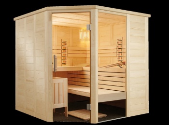 Saunakabine Alaska Corner Infra mit Infrarot Strahler |...