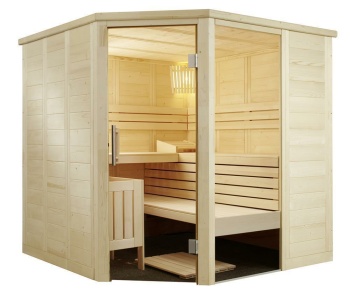 Saunakabine Alaska Corner 206x206 cm mit Eckeinstieg |...
