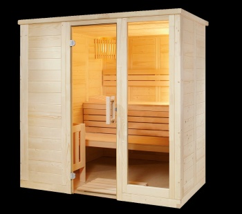 Saunakabine Komfort Small 208 L x 158 B x 204 H cm mit...